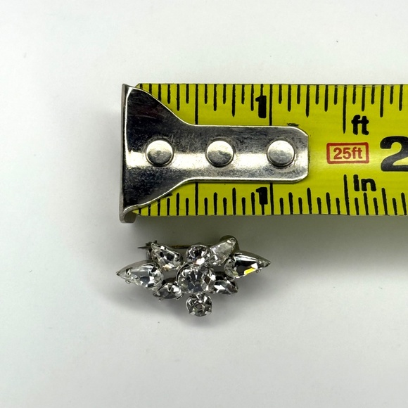 Crystal Rhinestone Silver Tone Pin - Picture 7 of 8